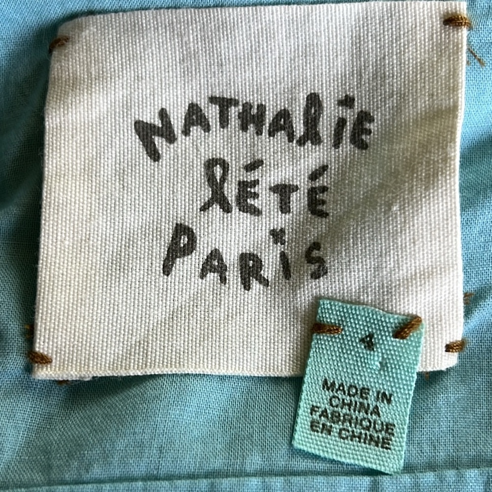 Anthropologie Nathalie Lete Paris Stemmed Sweetbriar Blue Halter Dress Size 4 - Picture 3 of 11